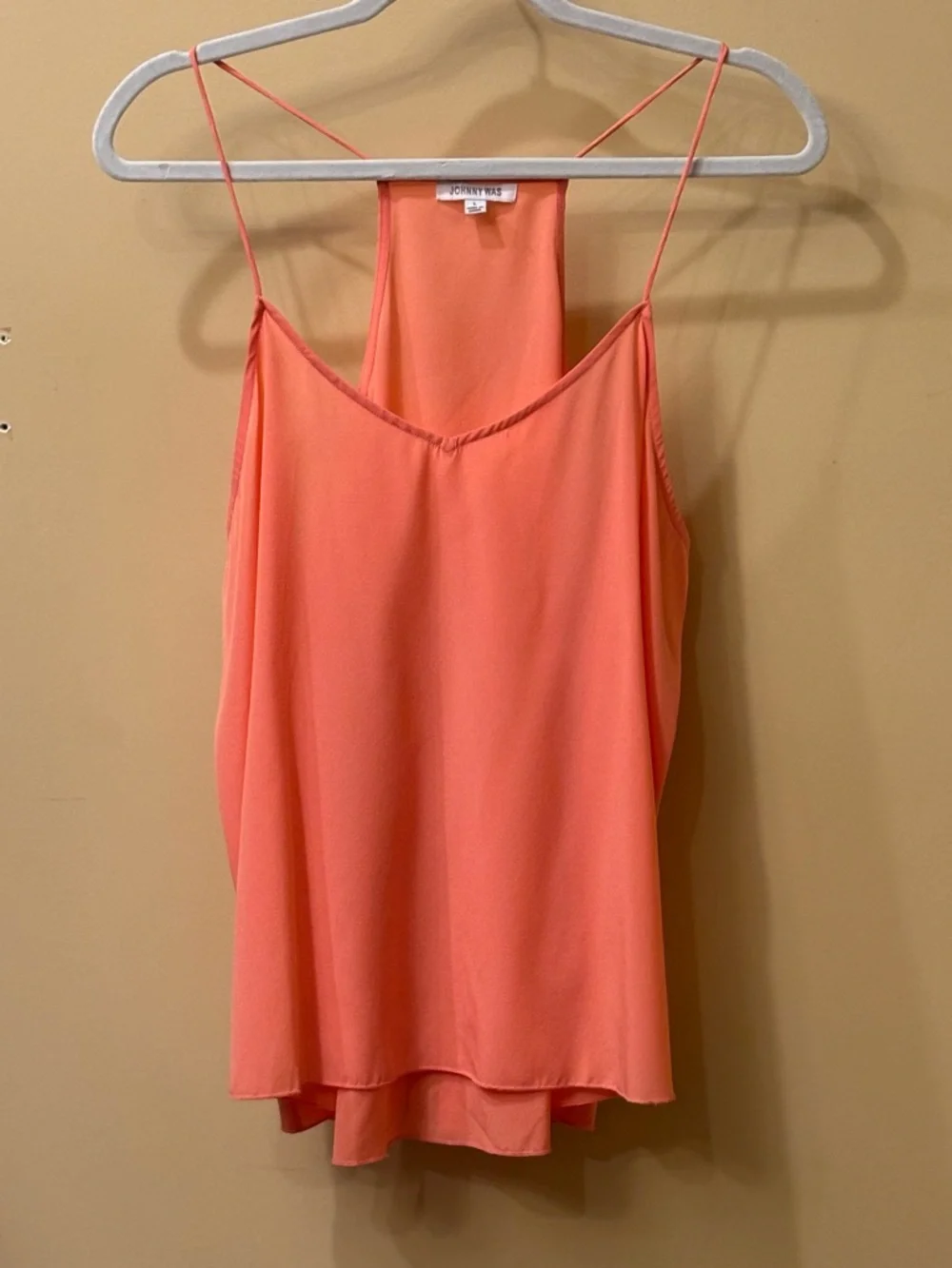 Johnny Was Silk Blend Camisole Size Large Coral Flowy Tank Top Boho - Picture 2 of 5